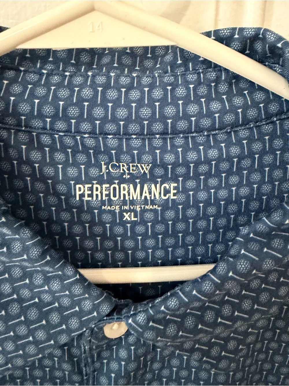 J Crew Performance Blue golf Polo Shirt